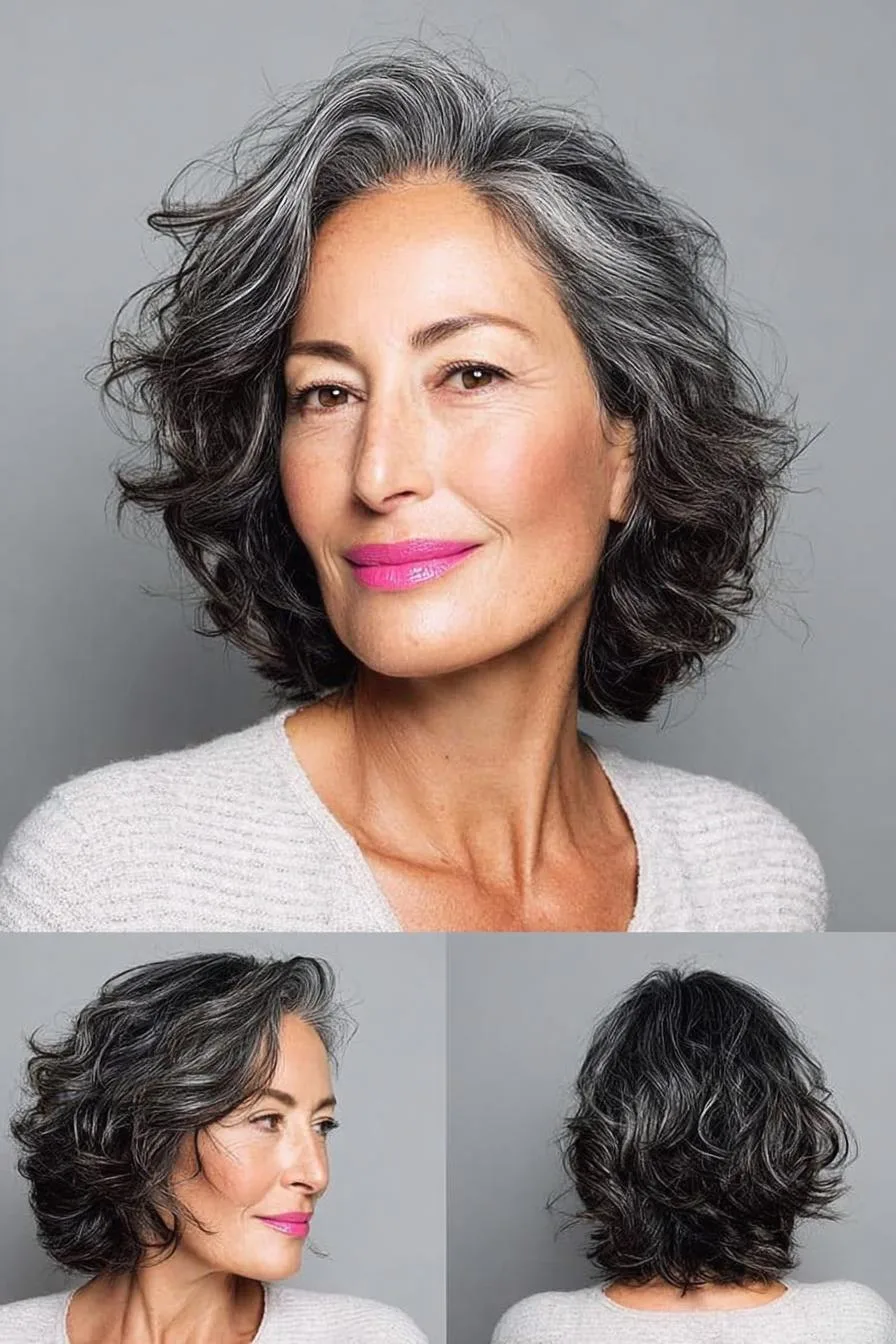 Elegant Silver Curls Style