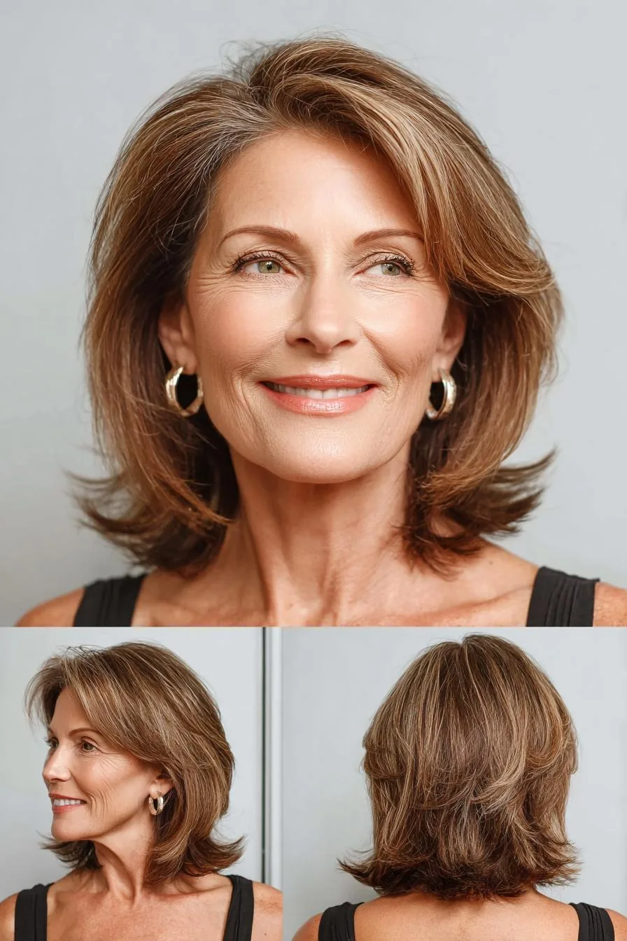 Layered Elegance with Bangs