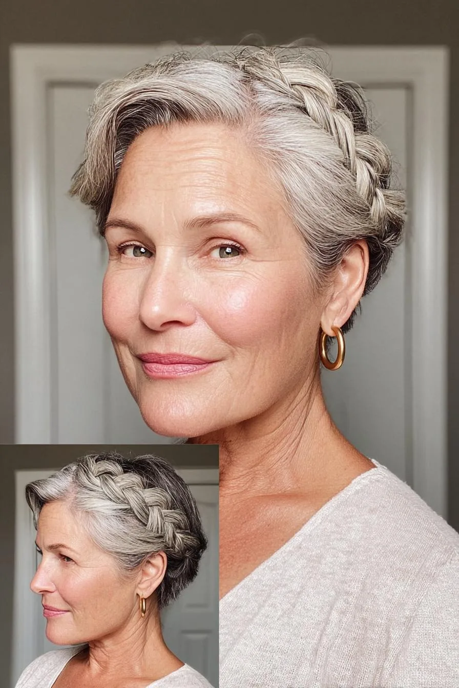 Silver Elegance in Braids