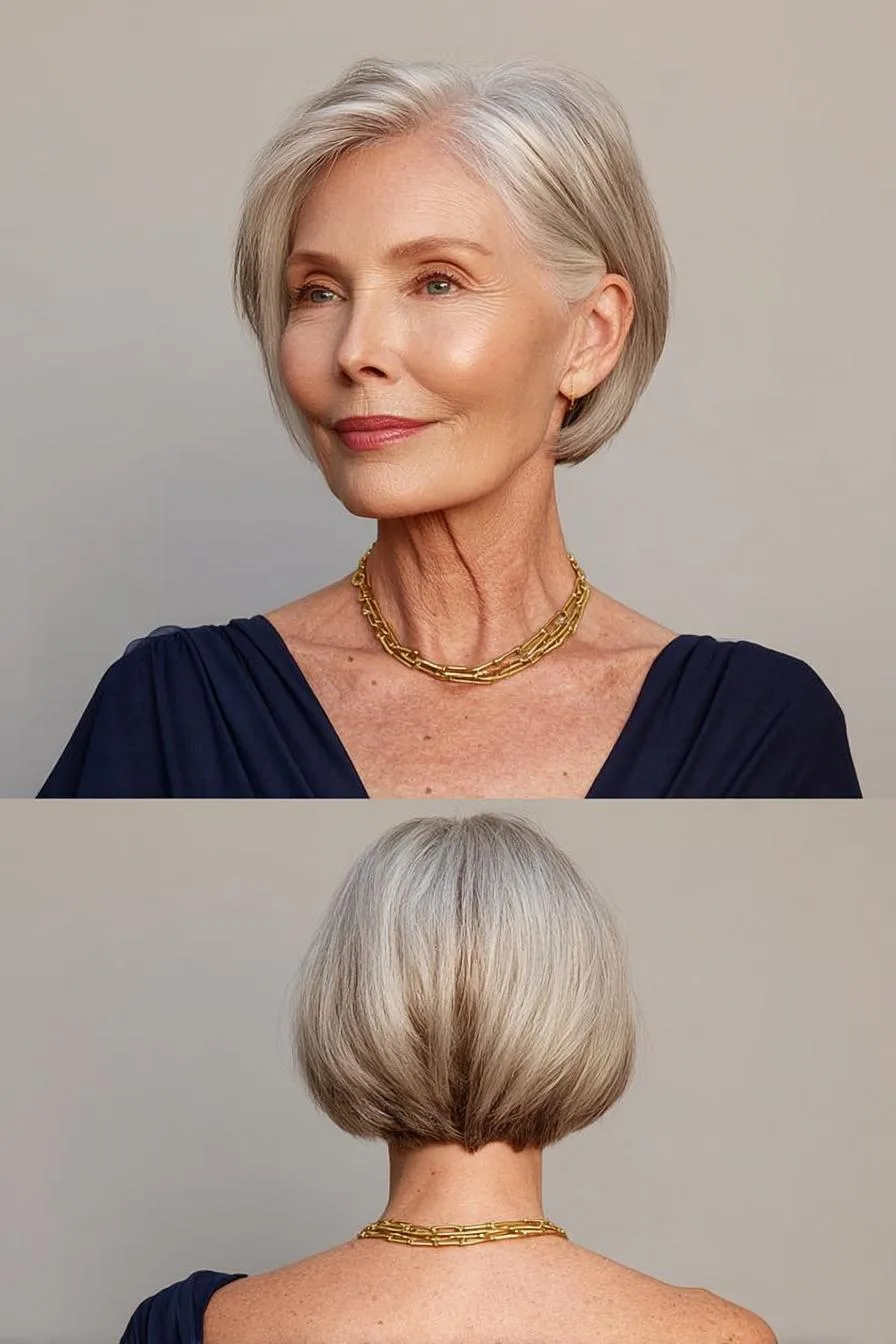 Sleek Gray Bob Style