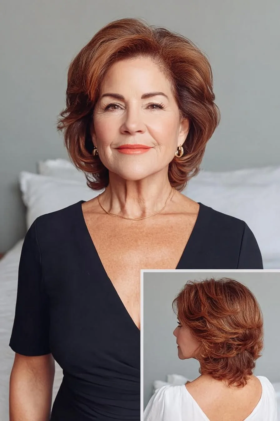 Chestnut Tresses Framing Elegance