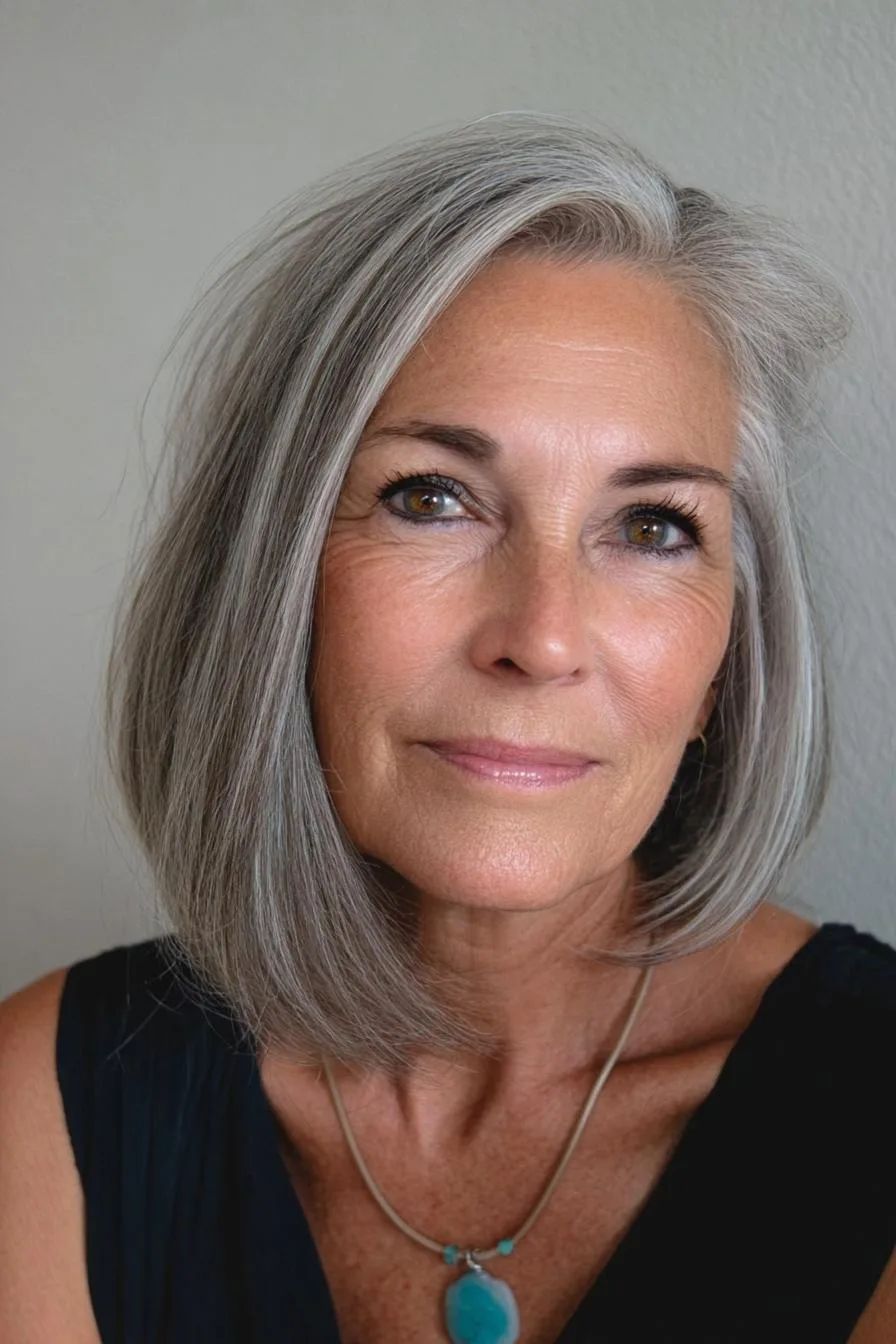 Graceful Gray Bob Elegance
