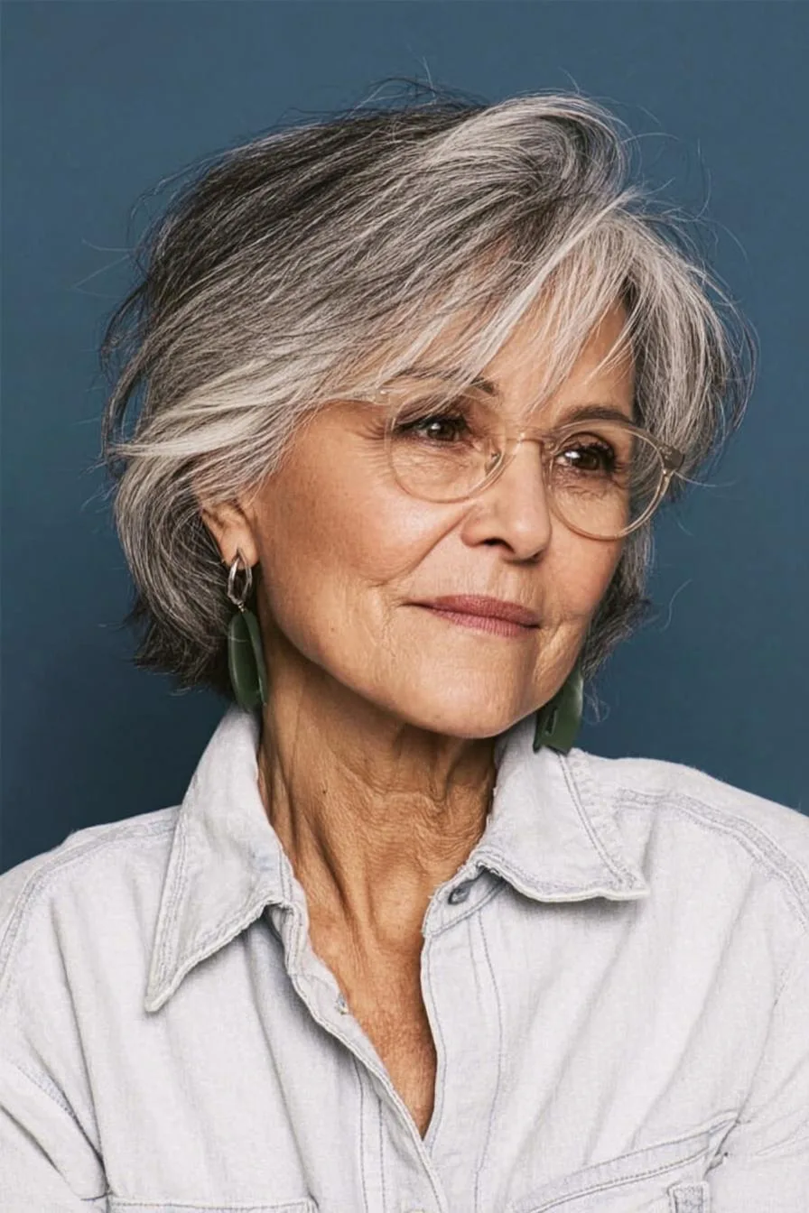 Graceful Gray Bob Style