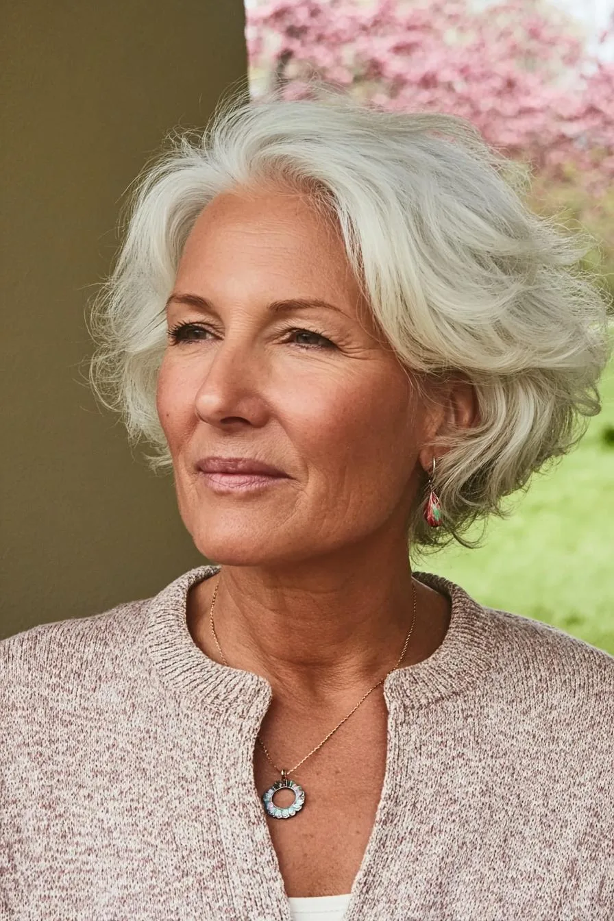Graceful Gray Hair Layers