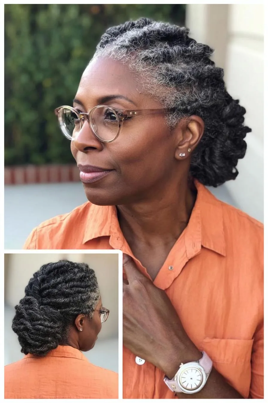 Graceful Locs Low Updo