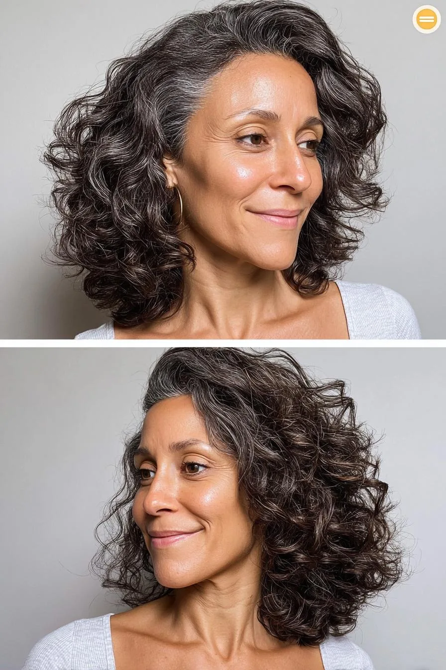 Graceful Salt and Pepper Curls