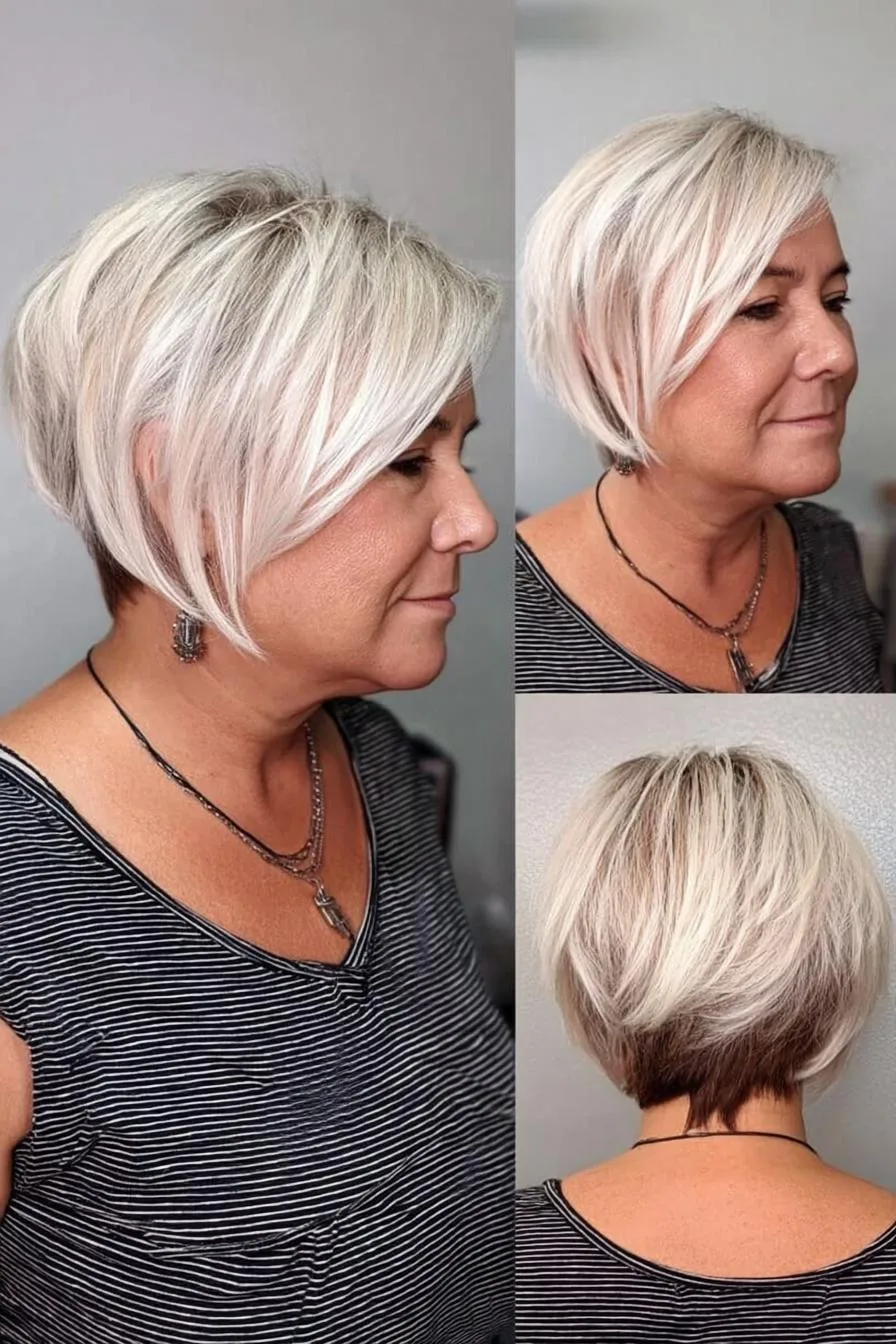 Platinum Blonde Modern Bob