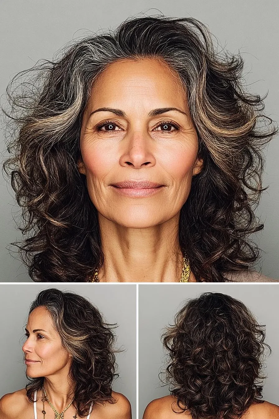 Radiant Silver Curls Shine