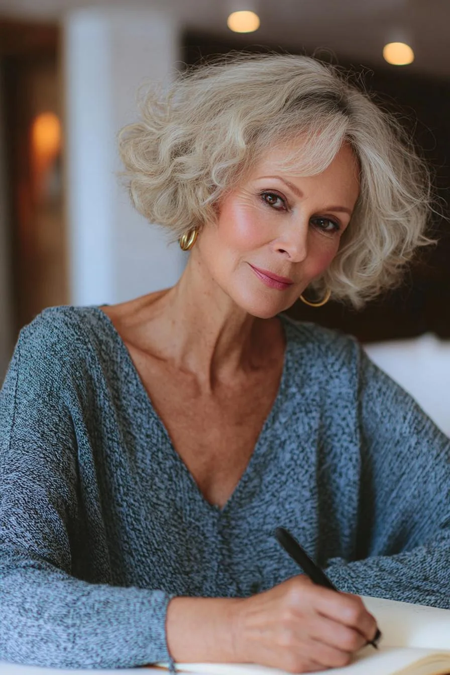 Silver Elegance in Waves