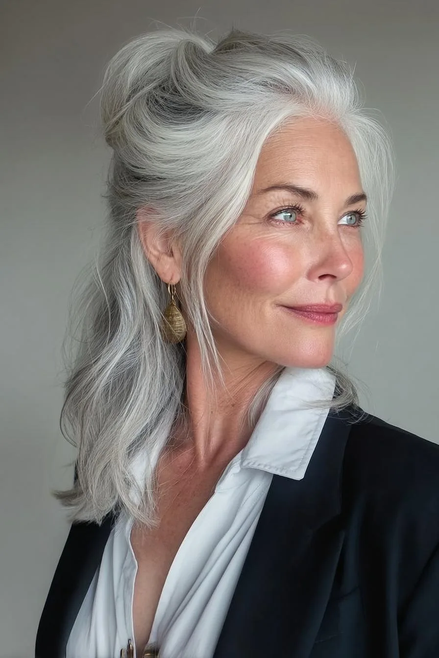 Silver Elegance in Waves