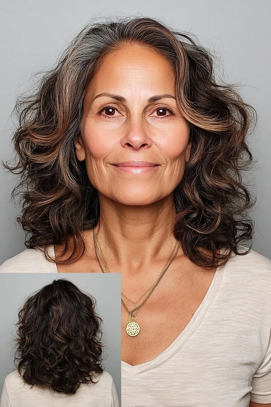 Silver Highlights Soft Curls