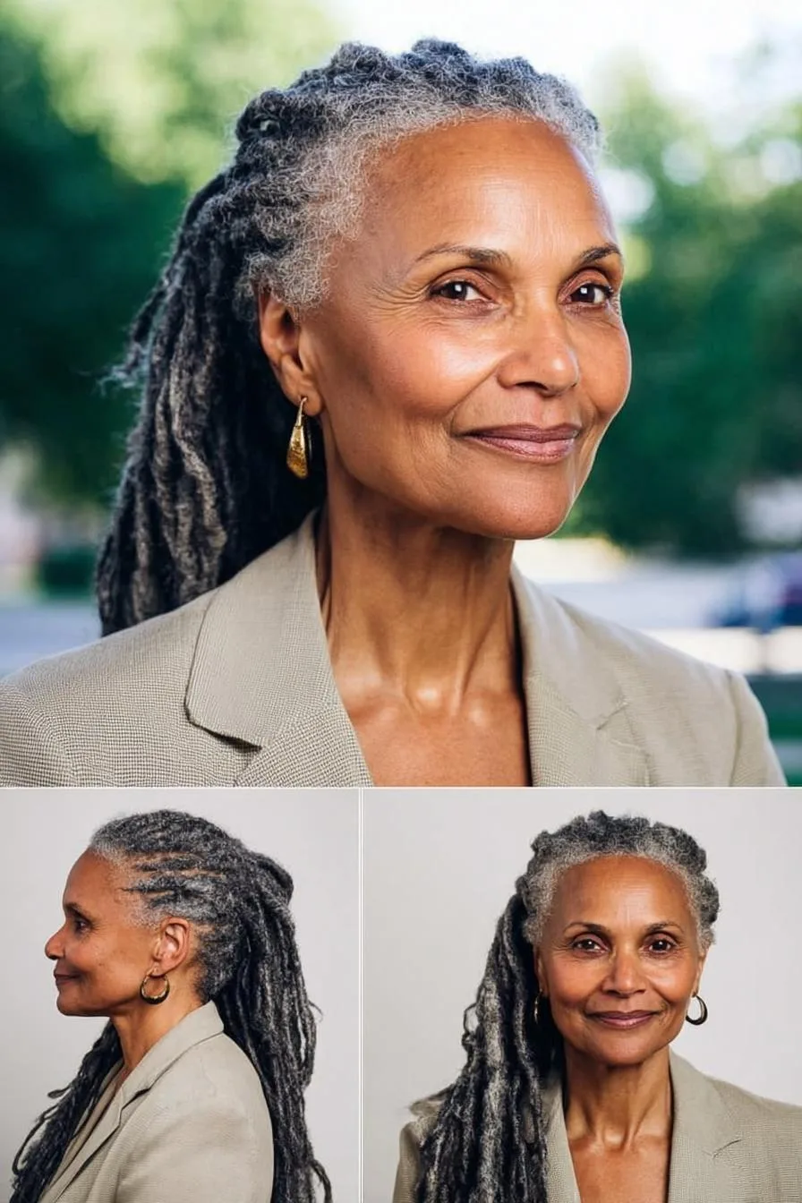 Silver Locs Gracefully Flow