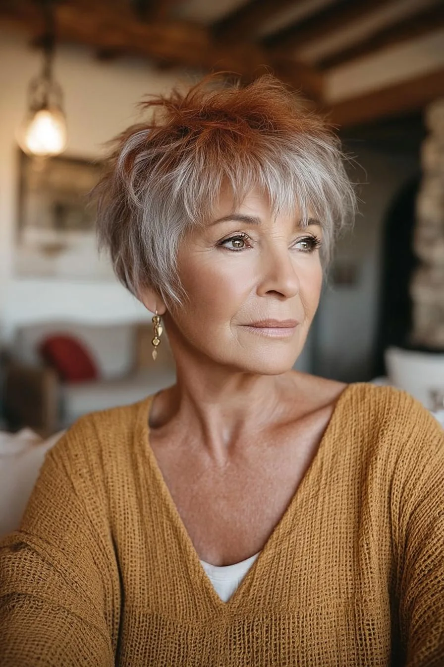 Textured Silver Auburn Beauty