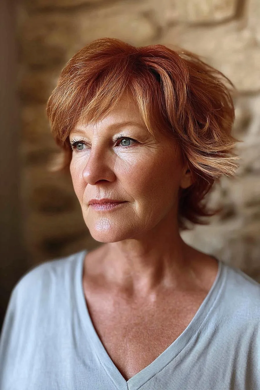 Textured Waves Auburn Glow